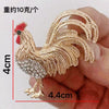 Rooster Brooch Pins, Alloy Zodiac Animal Designs in Gold, Blue and Gunmetal Color Options - J905 gold