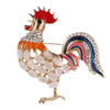 Rooster Brooch Pins, Alloy Zodiac Animal Designs in Gold, Blue and Gunmetal Color Options - Product view 6