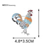 Rooster Brooch Pins, Alloy Zodiac Animal Designs in Gold, Blue and Gunmetal Color Options - J902 blue