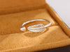 Feather Open Ring, Silver-Plated Copper with Bead End, Adjustable