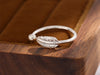Feather Open Ring, Silver-Plated Copper with Bead End, Adjustable