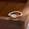 Feather Open Ring, Silver-Plated Copper with Bead End, Adjustable