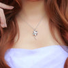 Leaf Pendant for Women, Copper Botanical Design with White or Purple Sparkling Accents, Pendant Only - Product view 4