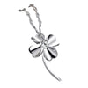 Leaf Pendant for Women, Copper Botanical Design with White or Purple Sparkling Accents, Pendant Only - Product view 5