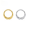 Titanium 16G Hammered Septum Hoop Ring Textured Hinged Segment Nose Clicker Daith Rook Earring Piercing - Image 1