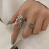 Open Ring for Women, Assorted Silver-Tone Geometric, Heart, Chain and Sculpted Band Designs
