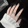 Open Ring for Women, Assorted Silver-Tone Geometric, Heart, Chain and Sculpted Band Designs