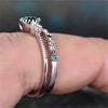 Two-Piece Ring Set, Silver-Tone Metal with Colored and Clear Accents, Blue, Green or Purple