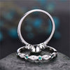 Two-Piece Ring Set, Silver-Tone Metal with Colored and Clear Accents, Blue, Green or Purple