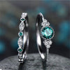 Two-Piece Ring Set, Silver-Tone Metal with Colored and Clear Accents, Blue, Green or Purple