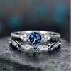 Two-Piece Ring Set, Silver-Tone Metal with Colored and Clear Accents, Blue, Green or Purple