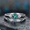 Two-Piece Ring Set, Silver-Tone Metal with Colored and Clear Accents, Blue, Green or Purple