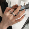 Open Ring for Women, Assorted Silver-Tone Heart, Chain, Textured and Geometric Designs