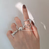 Open Ring for Women, Assorted Silver-Tone Heart, Chain, Textured and Geometric Designs