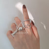 Open Ring for Women, Assorted Silver-Tone Heart, Chain, Textured and Geometric Designs