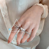 Open Ring for Women, Assorted Silver-Tone Heart, Chain, Textured and Geometric Designs