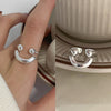 Open Ring for Women, Assorted Silver-Tone Heart, Chain, Textured and Geometric Designs