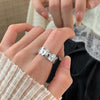 Open Ring for Women, Assorted Silver-Tone Heart, Chain, Textured and Geometric Designs