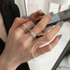 Open Ring for Women, Assorted Silver-Tone Heart, Chain, Textured and Geometric Designs