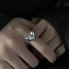 Open Ring for Women, Assorted Silver-Tone Heart, Chain, Textured and Geometric Designs