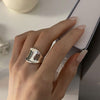 Open Ring for Women, Assorted Silver-Tone Heart, Chain, Textured and Geometric Designs
