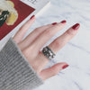 Open Ring for Women, Assorted Silver-Tone Heart, Chain, Textured and Geometric Designs