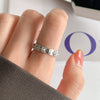 Open Ring for Women, Assorted Silver-Tone Heart, Chain, Textured and Geometric Designs