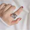 Open Ring for Women, Assorted Silver-Tone Heart, Chain, Textured and Geometric Designs