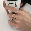Open Ring for Women, Assorted Silver-Tone Heart, Chain, Textured and Geometric Designs