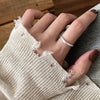 Open Ring for Women, Assorted Silver-Tone Heart, Chain, Textured and Geometric Designs