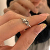 Open Ring for Women, Assorted Silver-Tone Heart, Chain, Textured and Geometric Designs