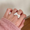 Open Ring for Women, Assorted Silver-Tone Heart, Chain, Textured and Geometric Designs