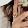 Open Ring for Women, Assorted Silver-Tone Heart, Chain, Textured and Geometric Designs