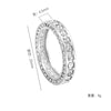 Cubic Zirconia Band Ring, Zinc Alloy with Silver-Tone Finish, Sizes No. 5-11