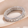Cubic Zirconia Band Ring, Zinc Alloy with Silver-Tone Finish, Sizes No. 5-11