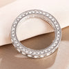 Cubic Zirconia Band Ring, Zinc Alloy with Silver-Tone Finish, Sizes No. 5-11