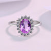 Oval Halo Ring, Copper Alloy with Colored Center Accent, Adjustable Silver-Tone Band, 5 Colors