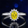 Oval Halo Ring, Copper Alloy with Colored Center Accent, Adjustable Silver-Tone Band, 5 Colors