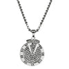 Rotating Number Disc Pendant Necklace, Long Titanium Steel Chain with Sparkling Geometric Pendant - Product view 1