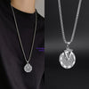 Rotating Number Disc Pendant Necklace, Long Titanium Steel Chain with Sparkling Geometric Pendant - Product view 2