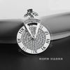 Rotating Number Disc Pendant Necklace, Long Titanium Steel Chain with Sparkling Geometric Pendant - Product view 5