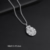 Rotating Number Disc Pendant Necklace, Long Titanium Steel Chain with Sparkling Geometric Pendant - Digital disc