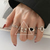 Open Ring for Women, Assorted Silver-Tone Heart, Oval Accent and Layered Band Designs