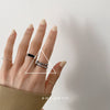 Open Ring for Women, Assorted Silver-Tone Heart, Oval Accent and Layered Band Designs
