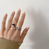 Open Ring for Women, Assorted Silver-Tone Heart, Oval Accent and Layered Band Designs