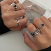 Open Ring for Women, Assorted Silver-Tone Heart, Oval Accent and Layered Band Designs