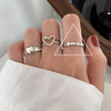 Open Ring for Women, Assorted Silver-Tone Heart, Oval Accent and Layered Band Designs
