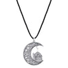 Moon House Pendant Necklace, Vintage-Inspired Alloy Design in Antique Gold or Antique Silver Tone - Product view 1