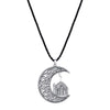 Moon House Pendant Necklace, Vintage-Inspired Alloy Design in Antique Gold or Antique Silver Tone - Product view 6