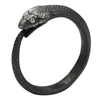 Ouroboros Snake Ring, Copper with Dark Silver-Tone Finish, Adjustable, Two Band Widths